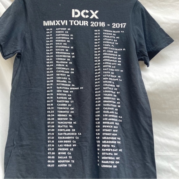 Dcx Mmxvi Tour 2016-2017 Black T-Shirt Size Small - Picture 4 of 5